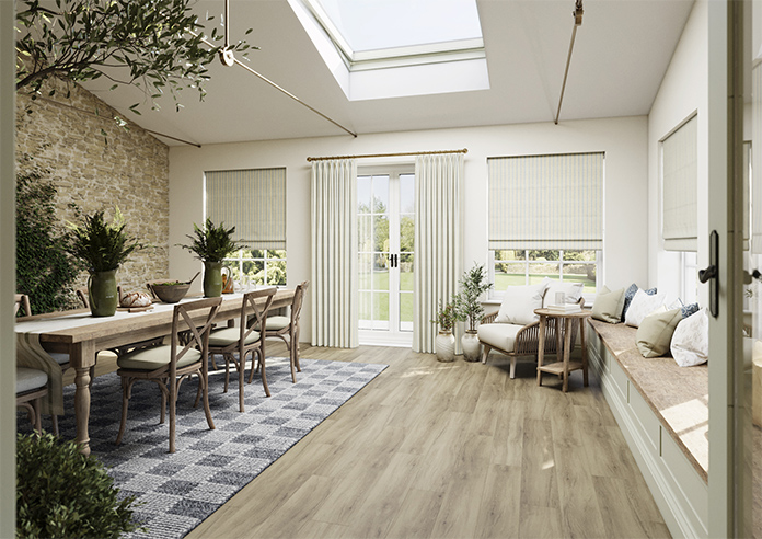 Emily Bond George Stripe, Indigo - Twist&Fit Roman Blind - Image 7